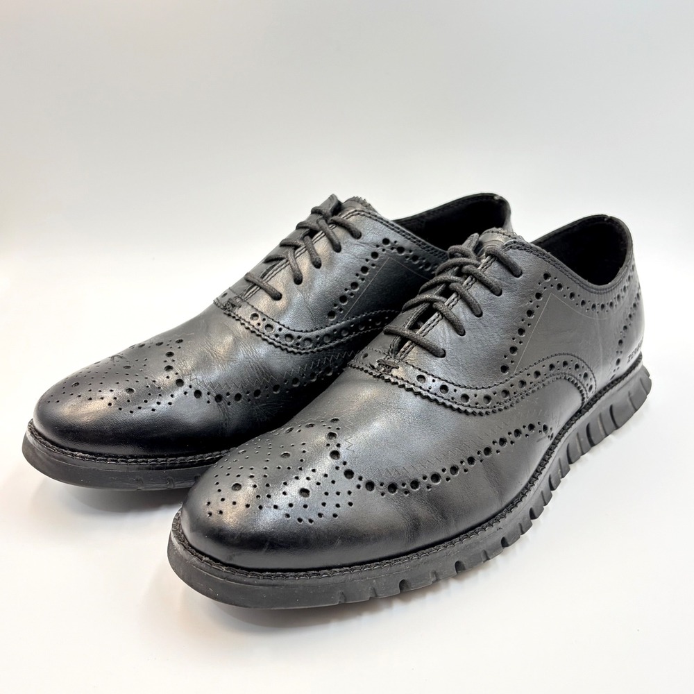 Cole Haan Zerogrand Mens 10.5 M Black Leather Wingtip Oxford Shoes C20719